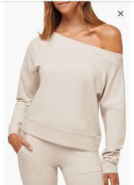 TravisMathew Women's portugal Cloud Off The Shoulder Sweatshirt Size M